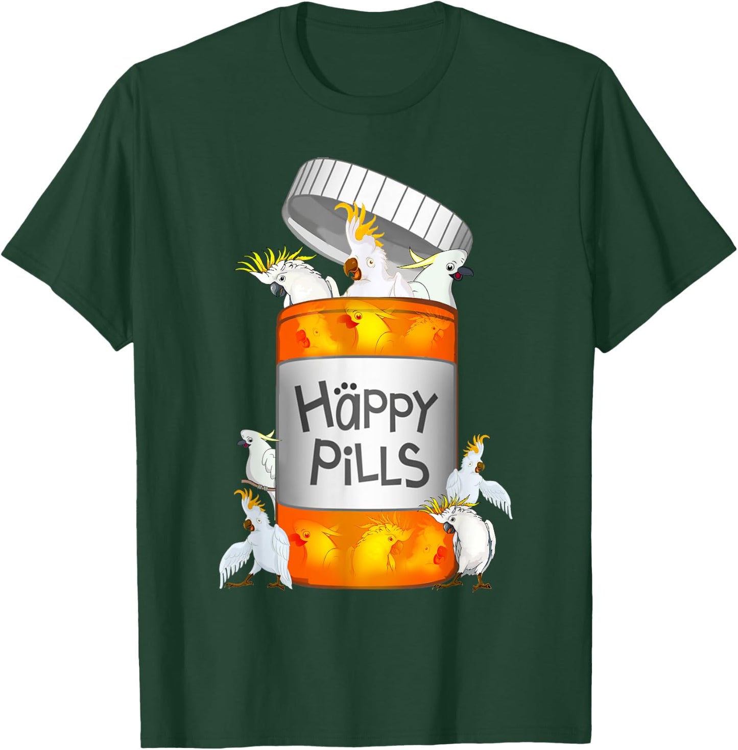 Cockatoo Happy Pills T-Shirt - T-Shirt | Forest