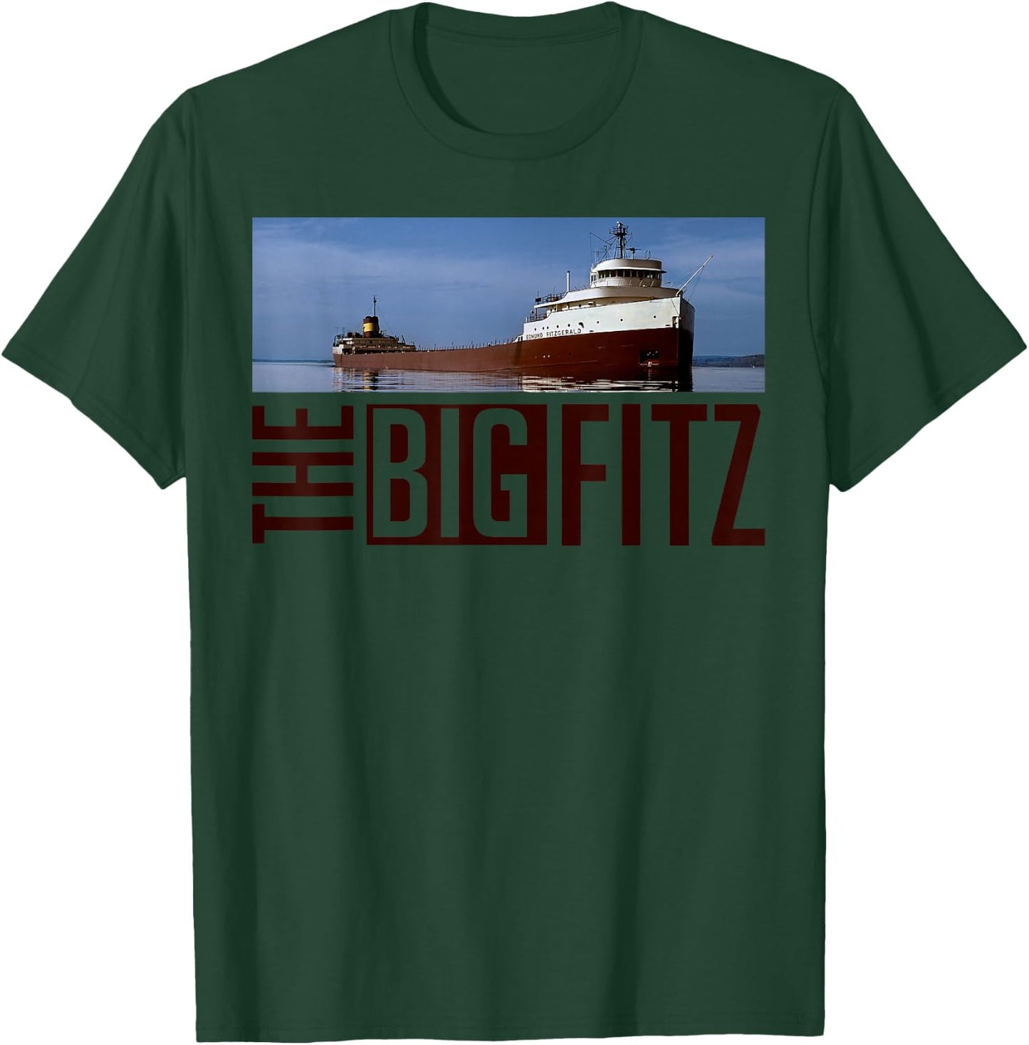 Great-Lakes Maritime Edmund Fitzgerald Co. Edmund Fitzgerald , -Adults, Blue, Small, Short Sleeve T-Shirt - T-Shirt | Forest