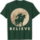 Bigfoot Riding a Unicorn Against a Full Moon Shirt, Believe! T-Shirt - T-Shirt | Forest