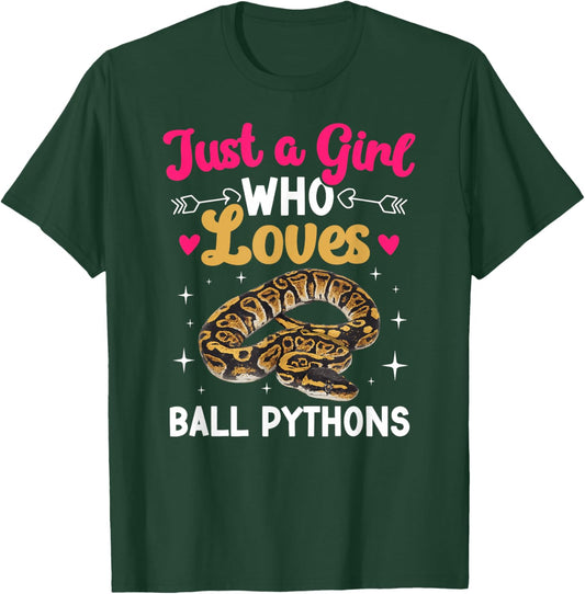 Just A Girl Who Loves Ball Python Owner Ball Python Mom T-Shirt - T-Shirt | Forest