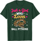 Just A Girl Who Loves Ball Python Owner Ball Python Mom T-Shirt - T-Shirt | Forest