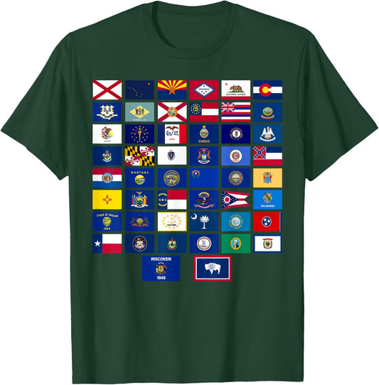 Flags of the US states T-Shirt - T-Shirt | Forest