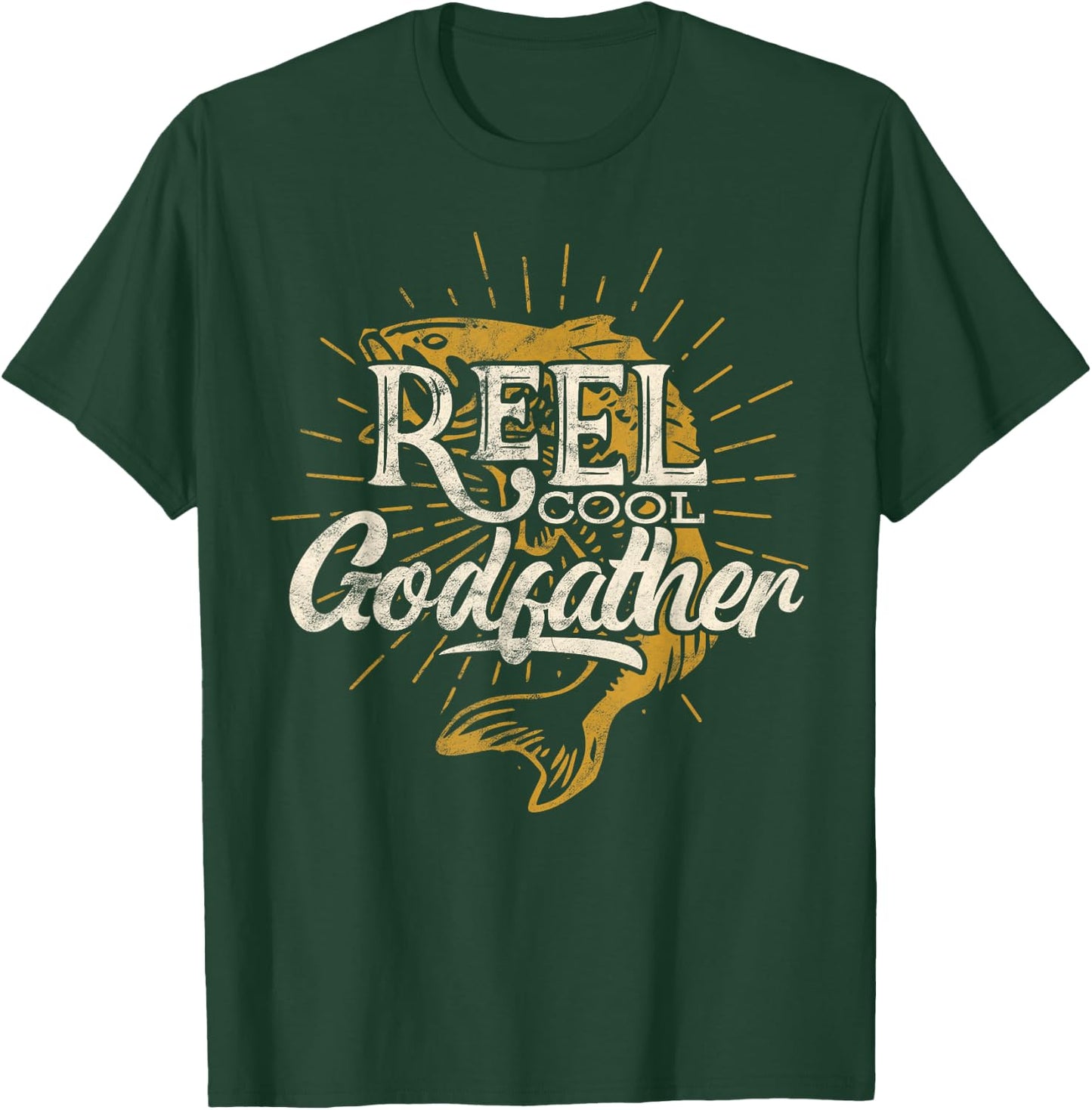 Reel Cool Godfather Fishing Graphic Saying Fish Lover Fun T-Shirt - T-Shirt | Forest