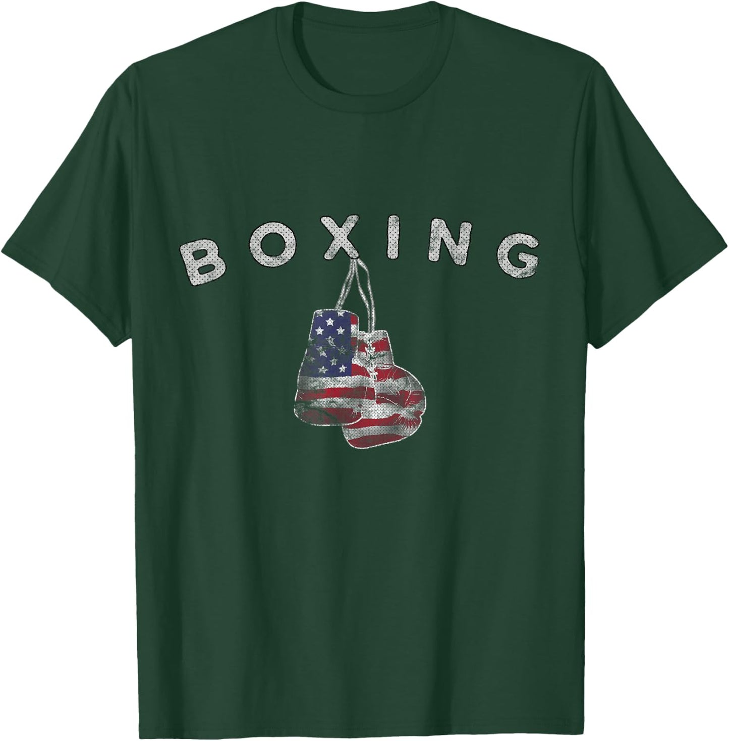 Vintage US Flag Boxing Gloves for July 4th T-Shirt - T-Shirt | Forest