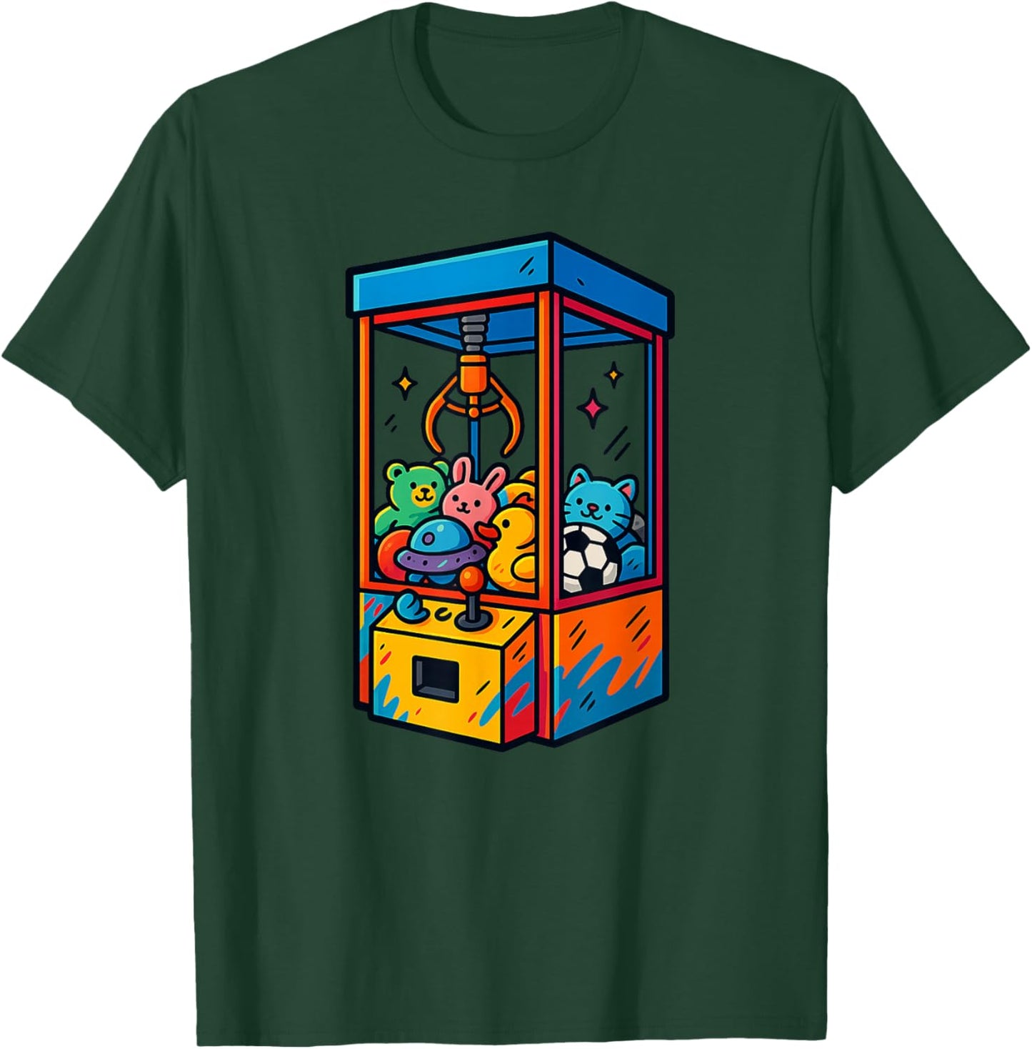 Cute Claw Machine Plush Arcade Game T-Shirt - T-Shirt | Forest