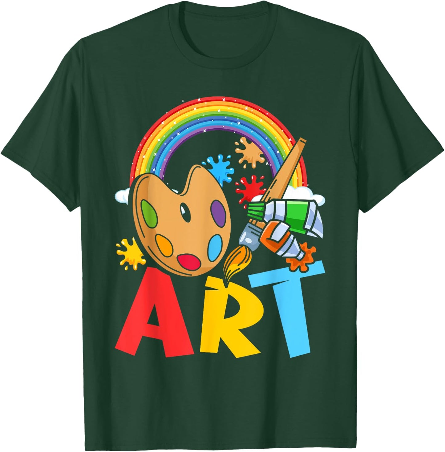 I Love Art Artist Painter Colorful Painting Kids Girls T-Shirt - T-Shirt | Forest