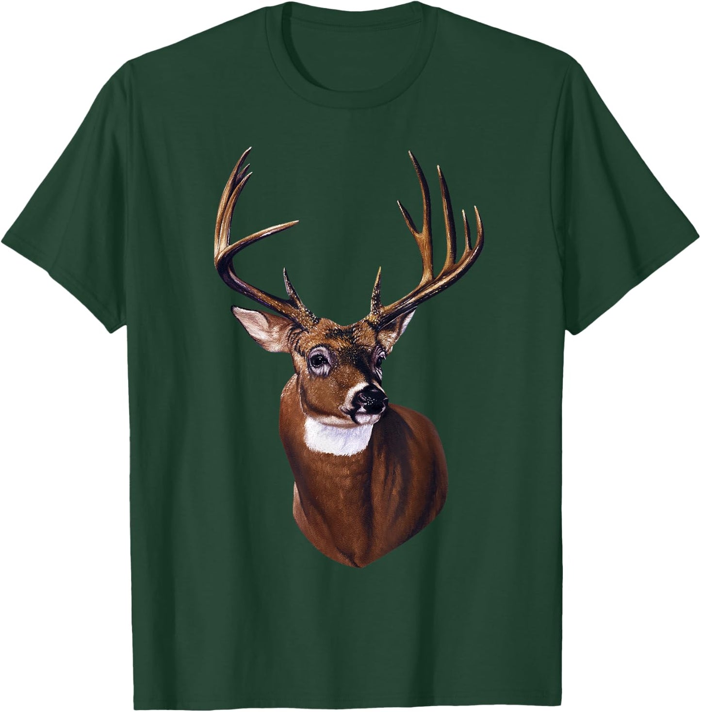Whitetail Deer Portrait Antlers Wildlife Animal Graphic T-Shirt - T-Shirt | Forest