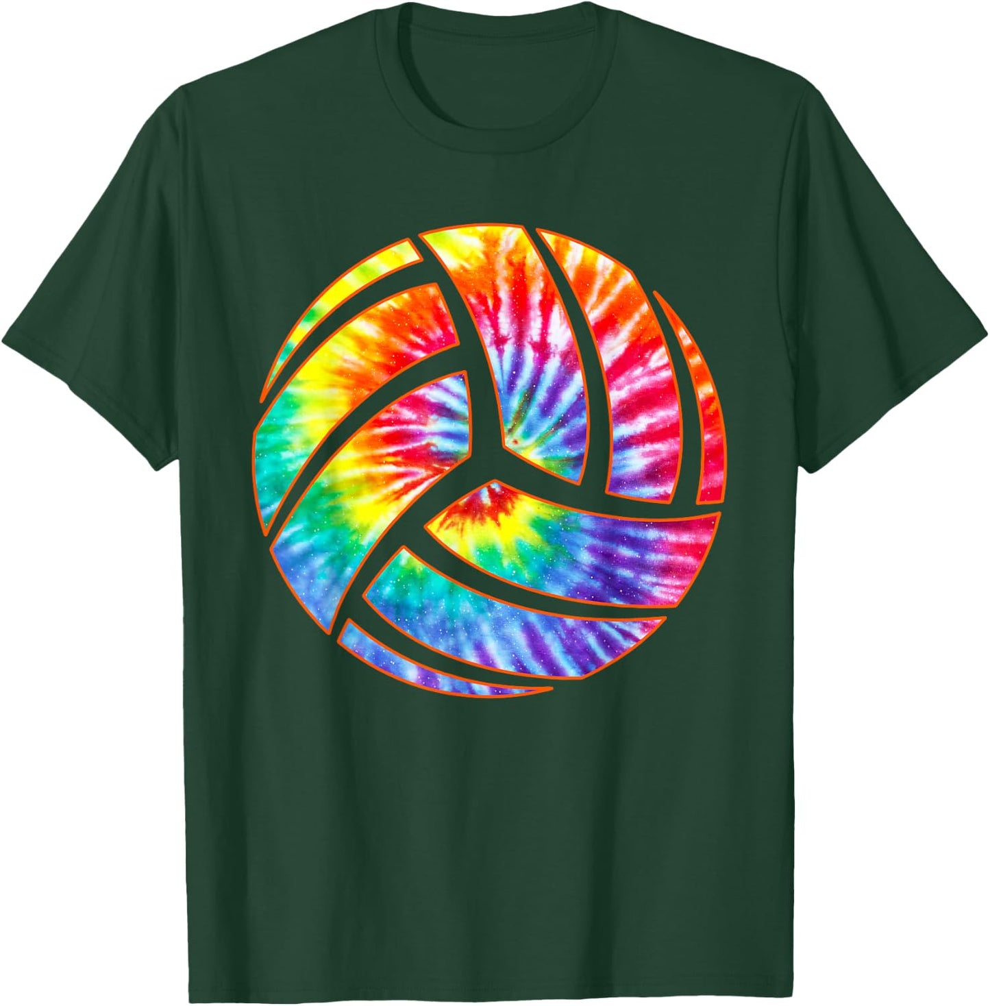 Tie Dye Colorful Volleyball Lover Player Tie Dye Volleyball T-Shirt - T-Shirt | Forest