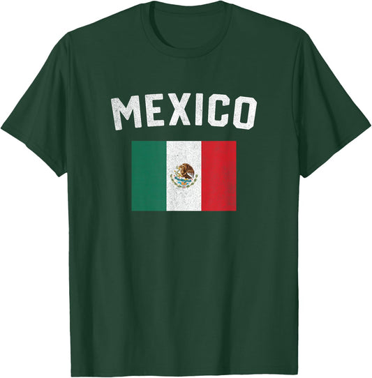 I Love Mexico Minimalist Mexican Flag T-Shirt - T-Shirt | Forest