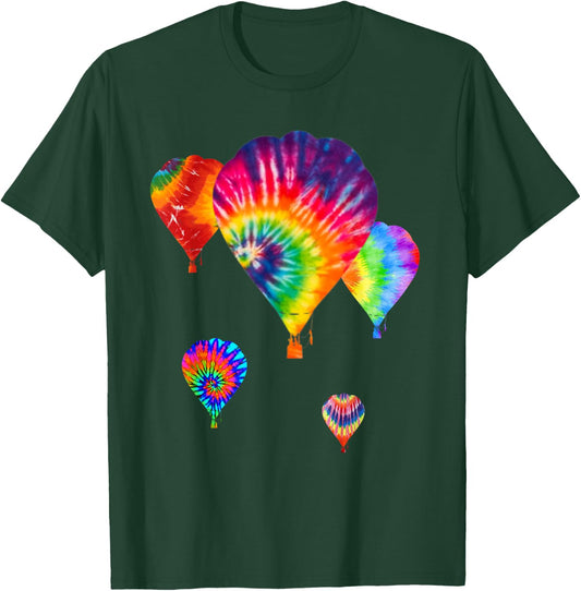 Fun Hot Air Balloon, Hippie Tie Dye Ballooning Gift, Dk T-Shirt - T-Shirt | Forest