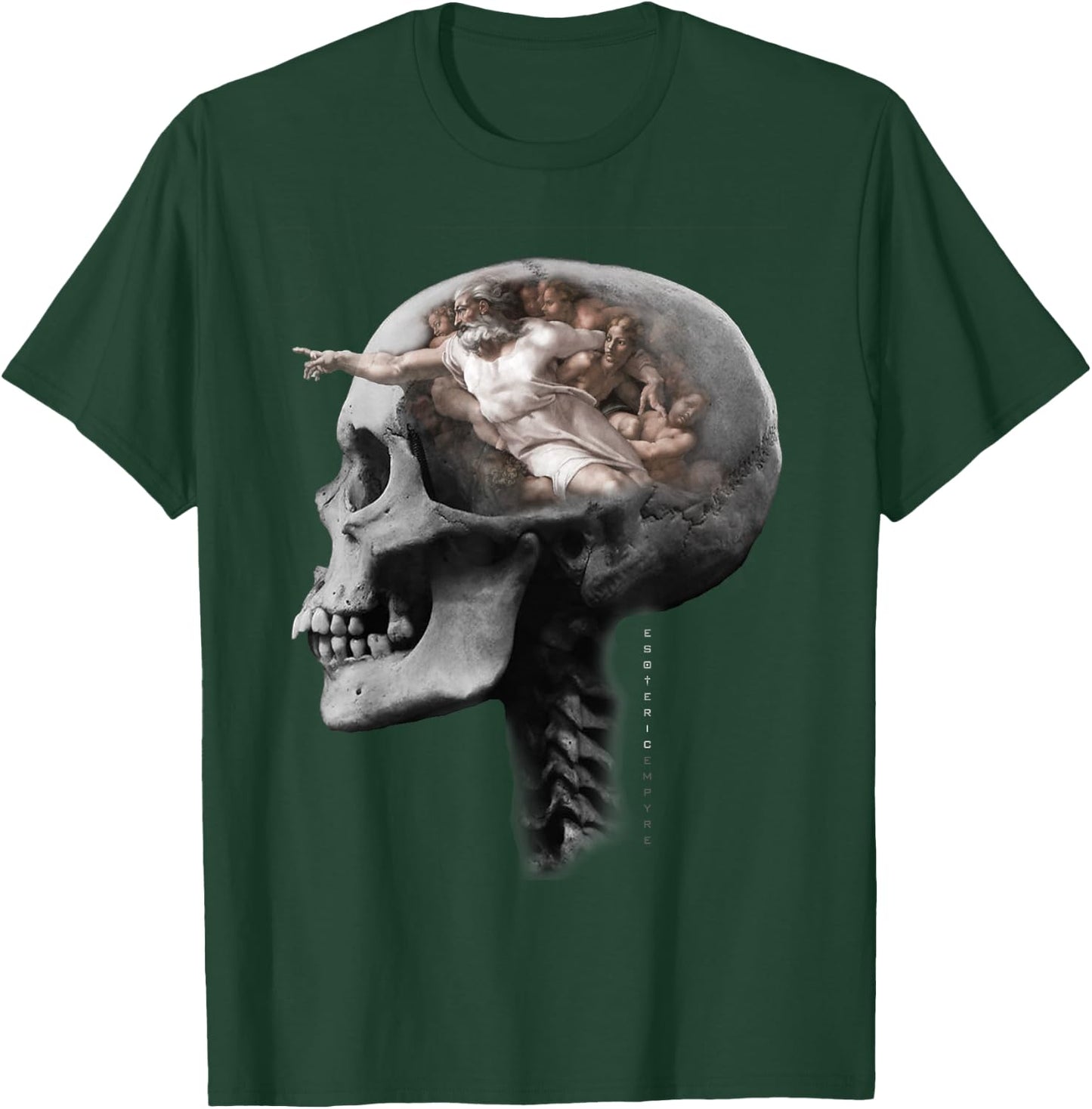 Creation of Adam Skull Michelangelo Sistine Chapel T-Shirt - T-Shirt | Forest