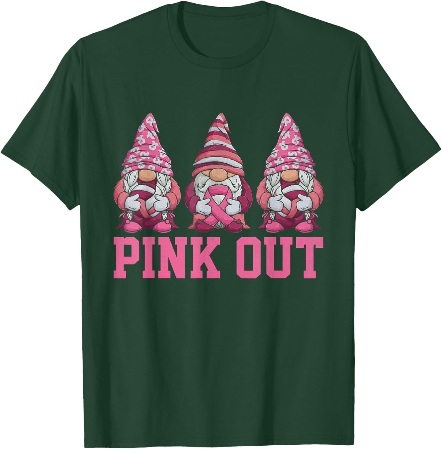 Pink Out Volleyball Pink Ribbon Breast Cancer Awareness T-Shirt - T-Shirt | Forest