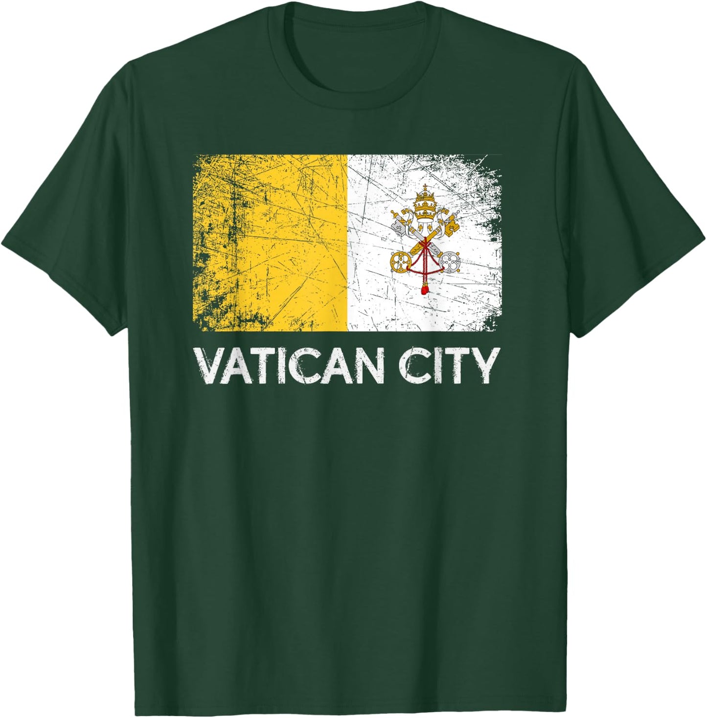 Vatican Flag | Vintage Made In Vatican Gift T-Shirt - T-Shirt | Forest