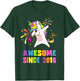 7 Years Old 7th Birthday Awesome Since 2018 Unicorn T-Shirt - T-Shirt | Forest
