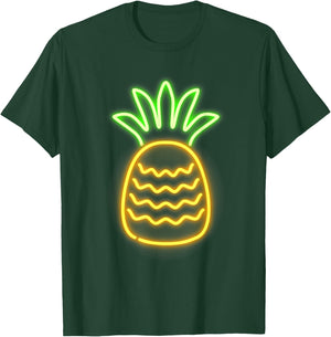 Cute Retro Neon Pineapple for Hawaiian Beaches Shirt T-Shirt - T-Shirt | Forest