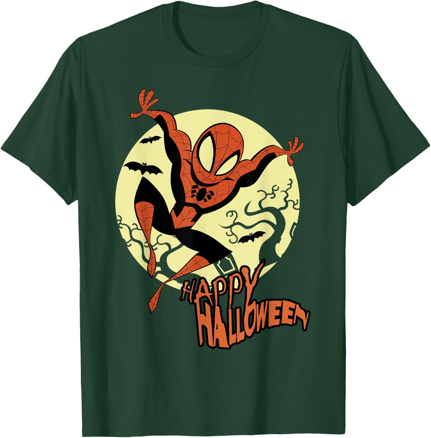 Marvel Spider-Man Moonlight Happy Halloween T-Shirt - T-Shirt | Forest