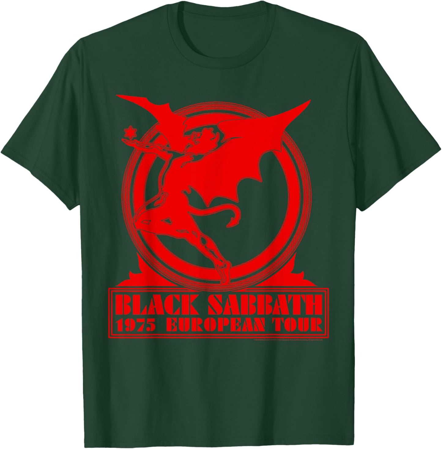 Black Sabbath Official 1975 European Tour T-Shirt - T-Shirt | Forest