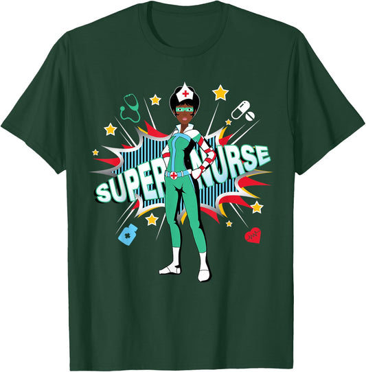Black Nurses Rock Shirt | Super Hero Funny Black RN Nurse T-Shirt - T-Shirt | Forest