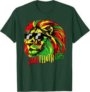 Juneteenth Lion Black African June 19th 1865 Men Women Kids T-Shirt - T-Shirt | Forest