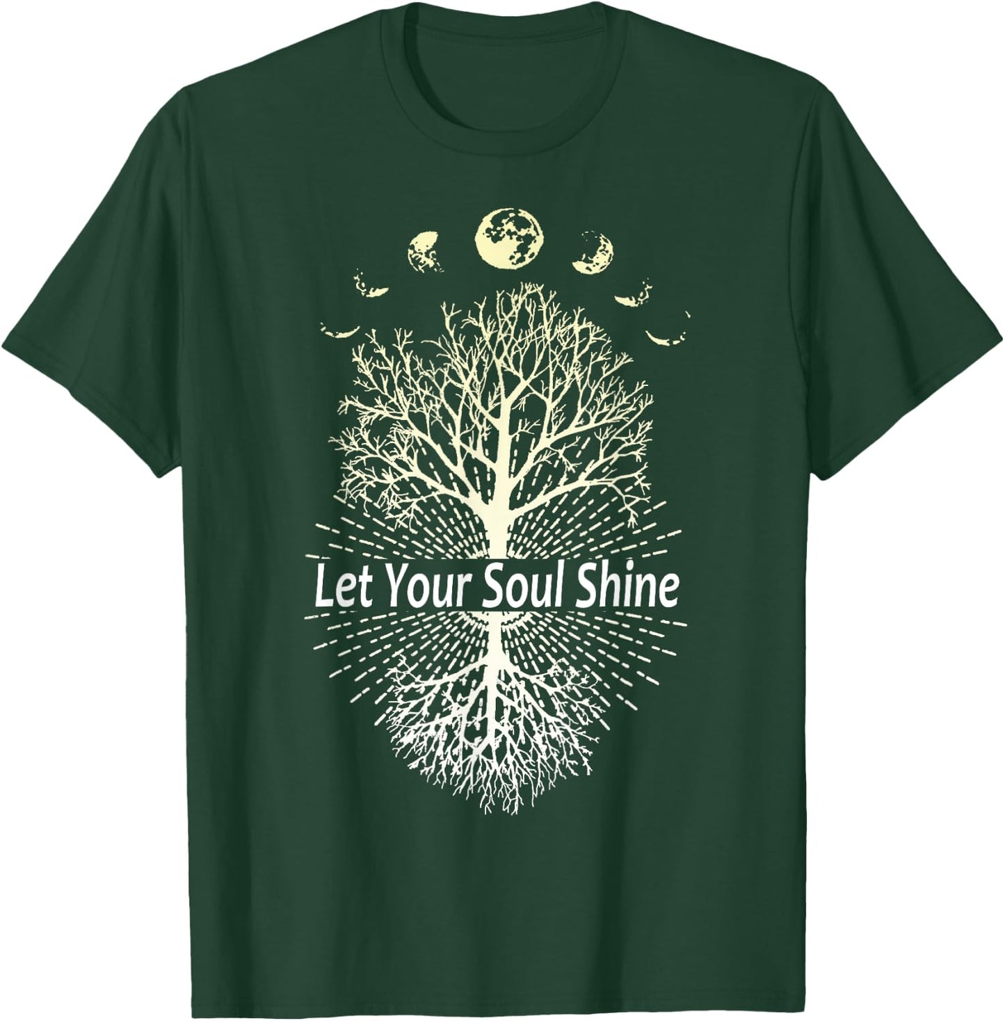 Phases of the Moon Let Your Soul Shine Tree T-Shirt - T-Shirt | Forest