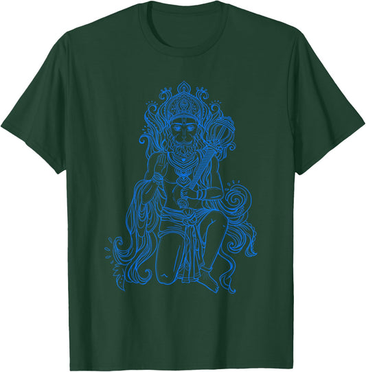 "Divine Hanuman" – Full Body Depiction of The Monkey God T-Shirt - T-Shirt | Forest