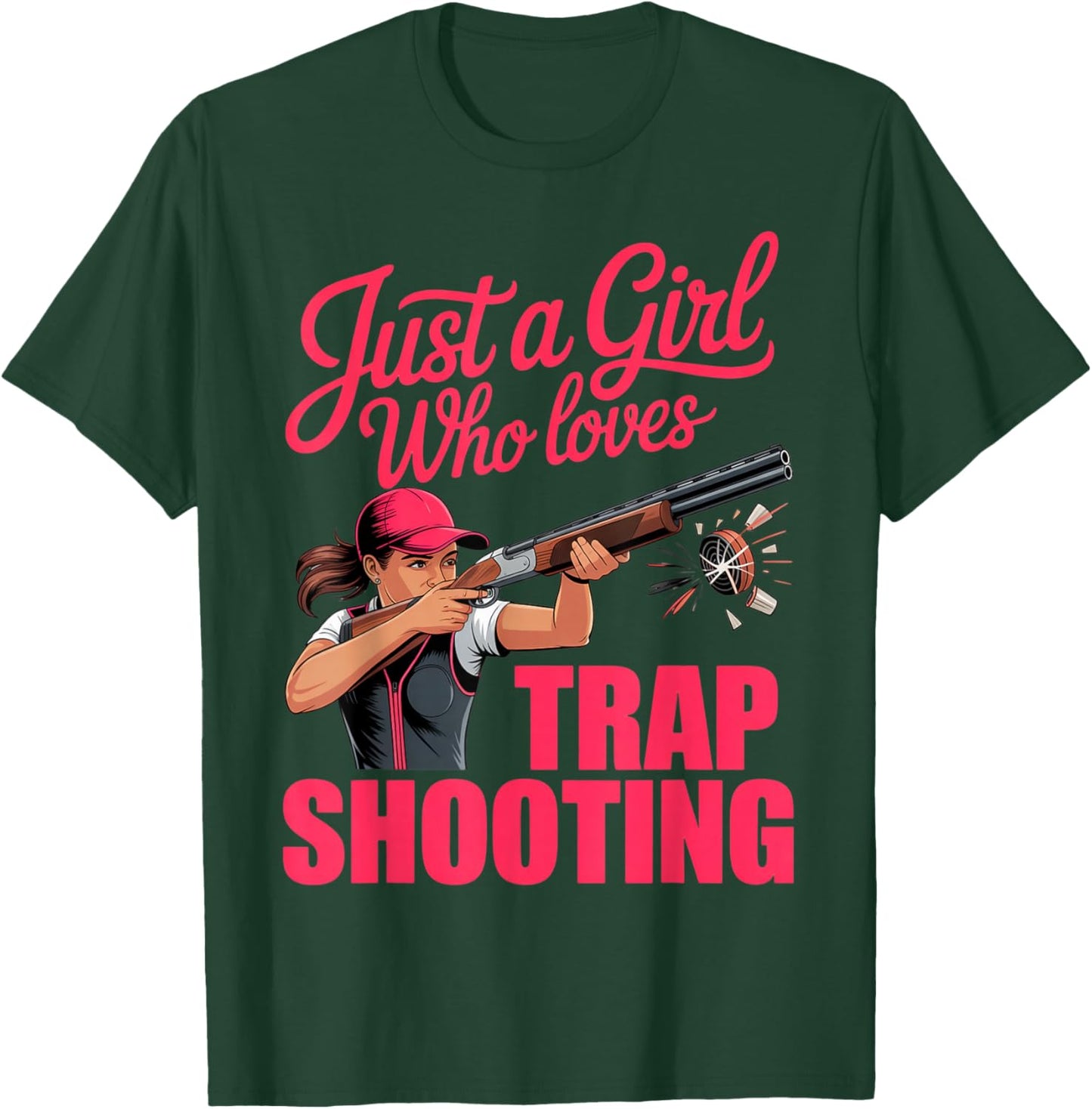 Clay Skeet Trap Pigeon Girl Who Loves Trap Shooting T-Shirt - T-Shirt | Forest