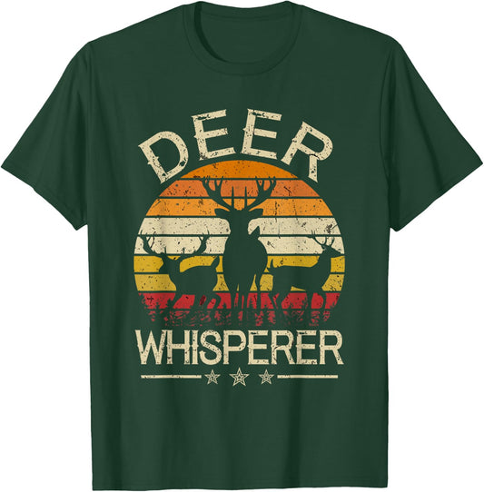 Retro "Deer Whisperer" Hunting | Deer Hunters Gift T-Shirt - T-Shirt | Forest
