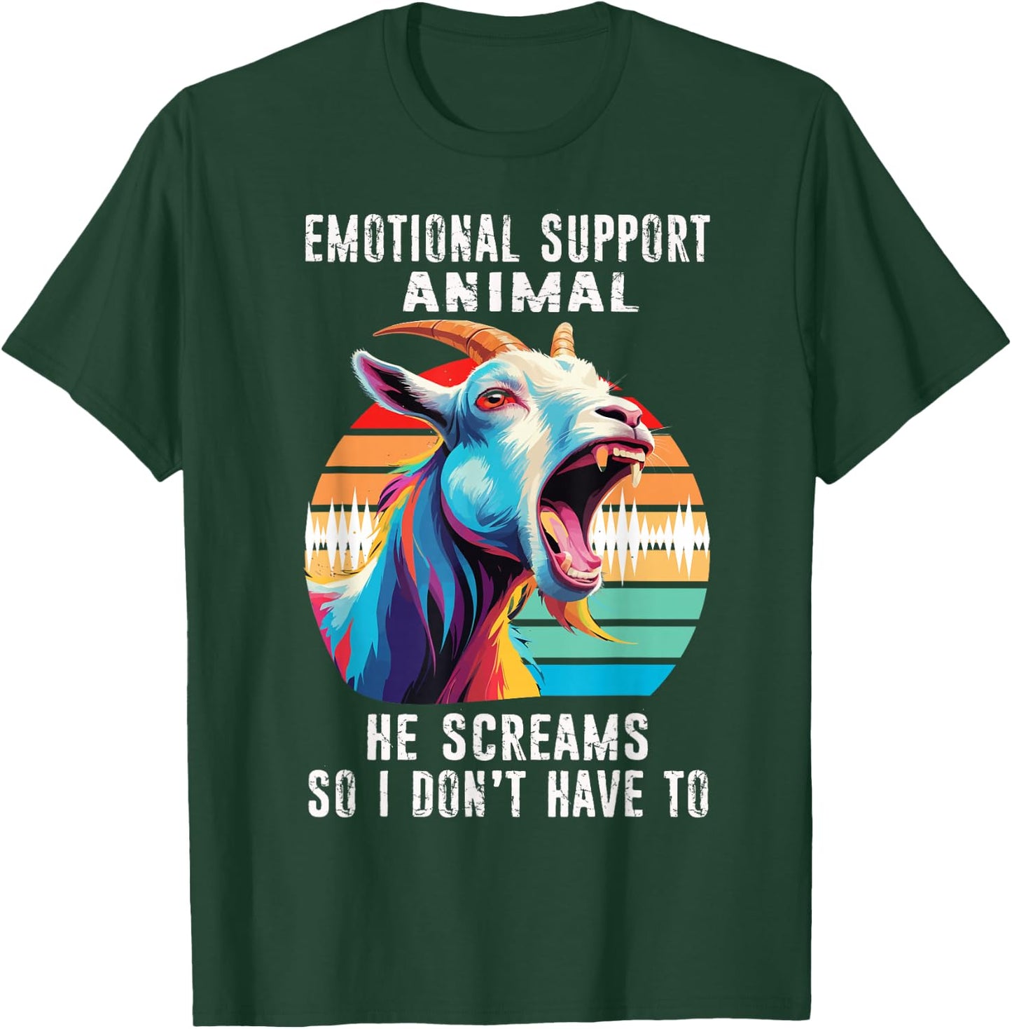 Goat Emotional Support Animal Goat Owner Raiser T-Shirt - T-Shirt | Forest