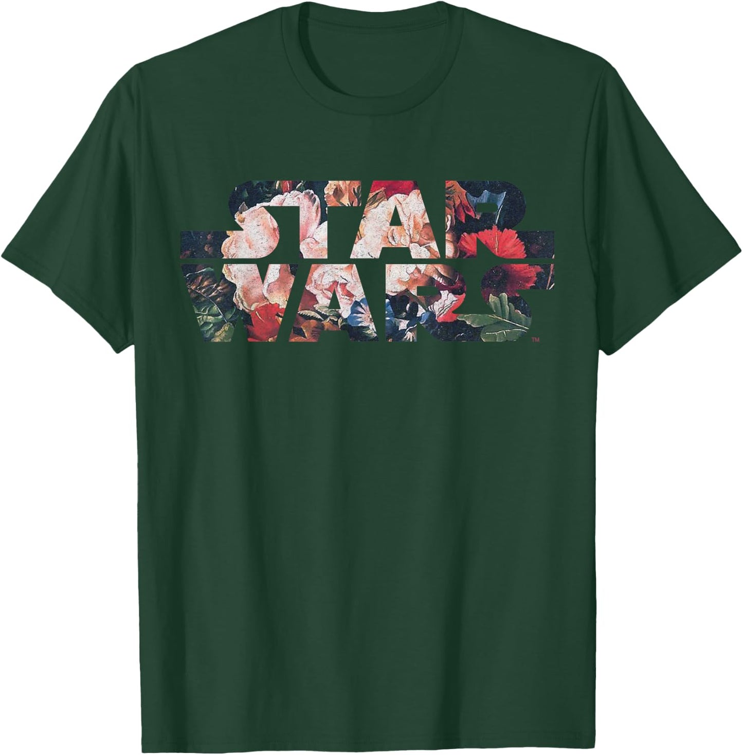 Star Wars Antique Flower Print Logo Graphic T-Shirt - T-Shirt | Forest