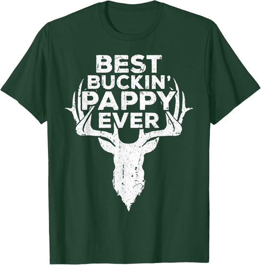 Best Buckin' Pappy Ever Shirt Men Hunting Fathers Day T-Shirt - T-Shirt | Forest
