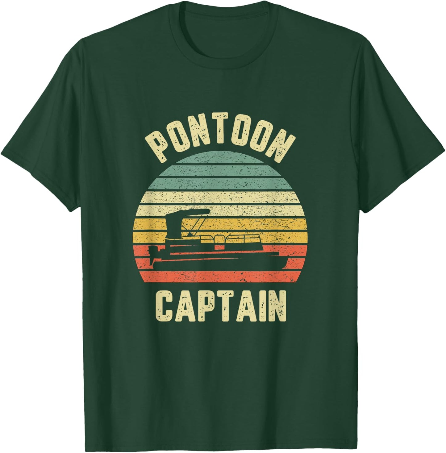 Vintage Pontoon Captain Shirt Funny Pontoon Boat T-Shirt - T-Shirt | Forest