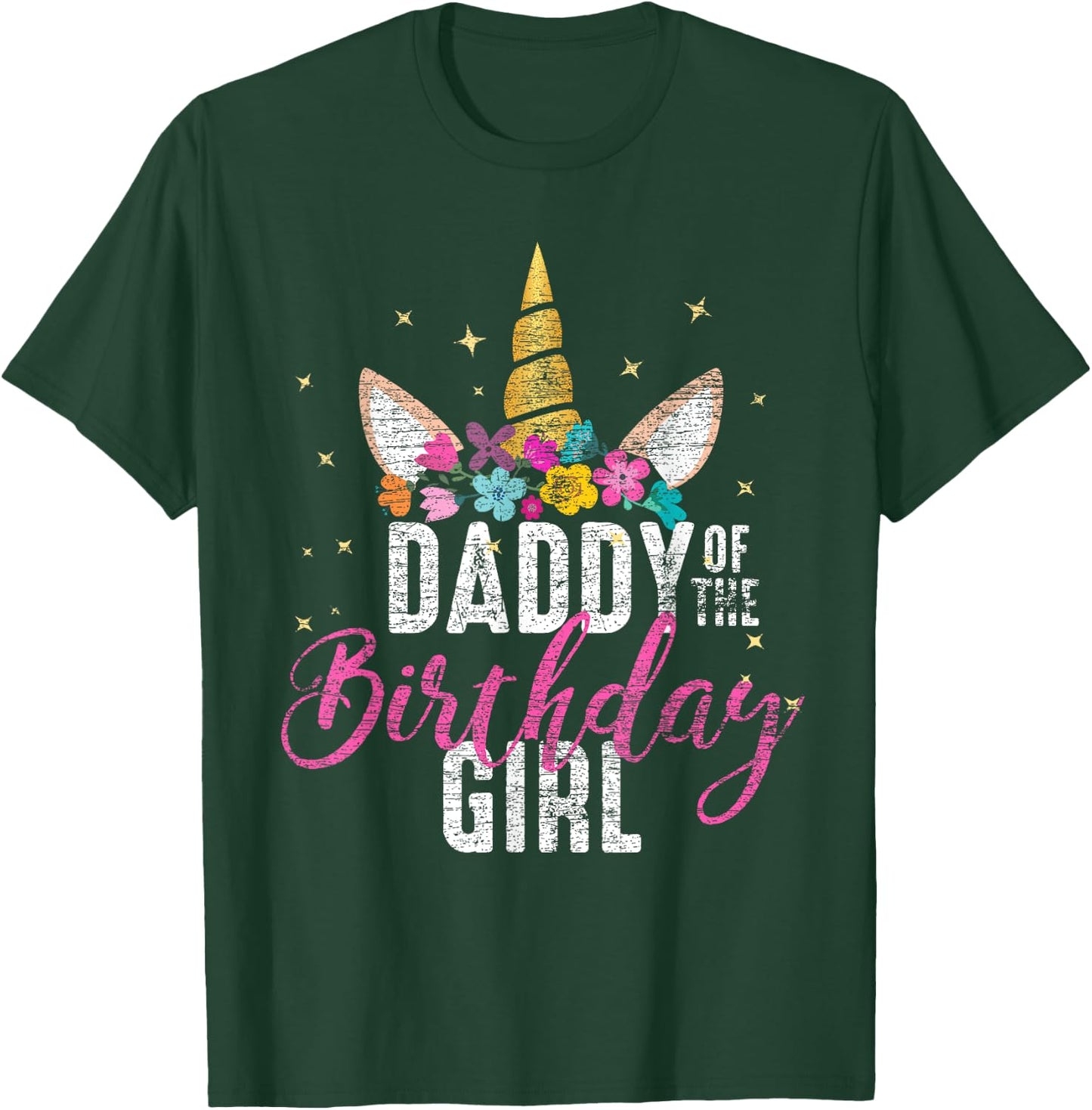 Daddy Of The Birthday Girl Father Gift Unicorn Birthday T-Shirt - T-Shirt | Forest