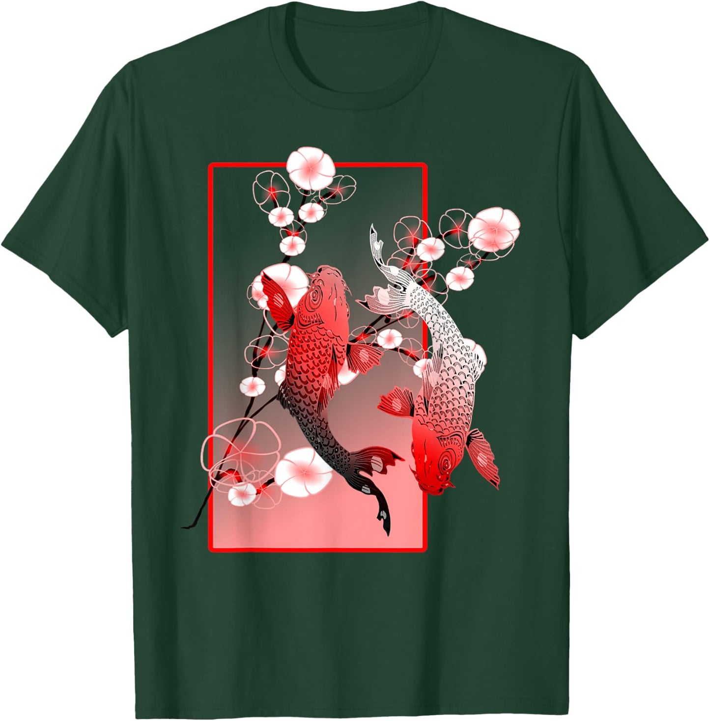 Japanese Koi Carp Nishikigoi Fish Cherry Blossom T-Shirt - T-Shirt | Forest