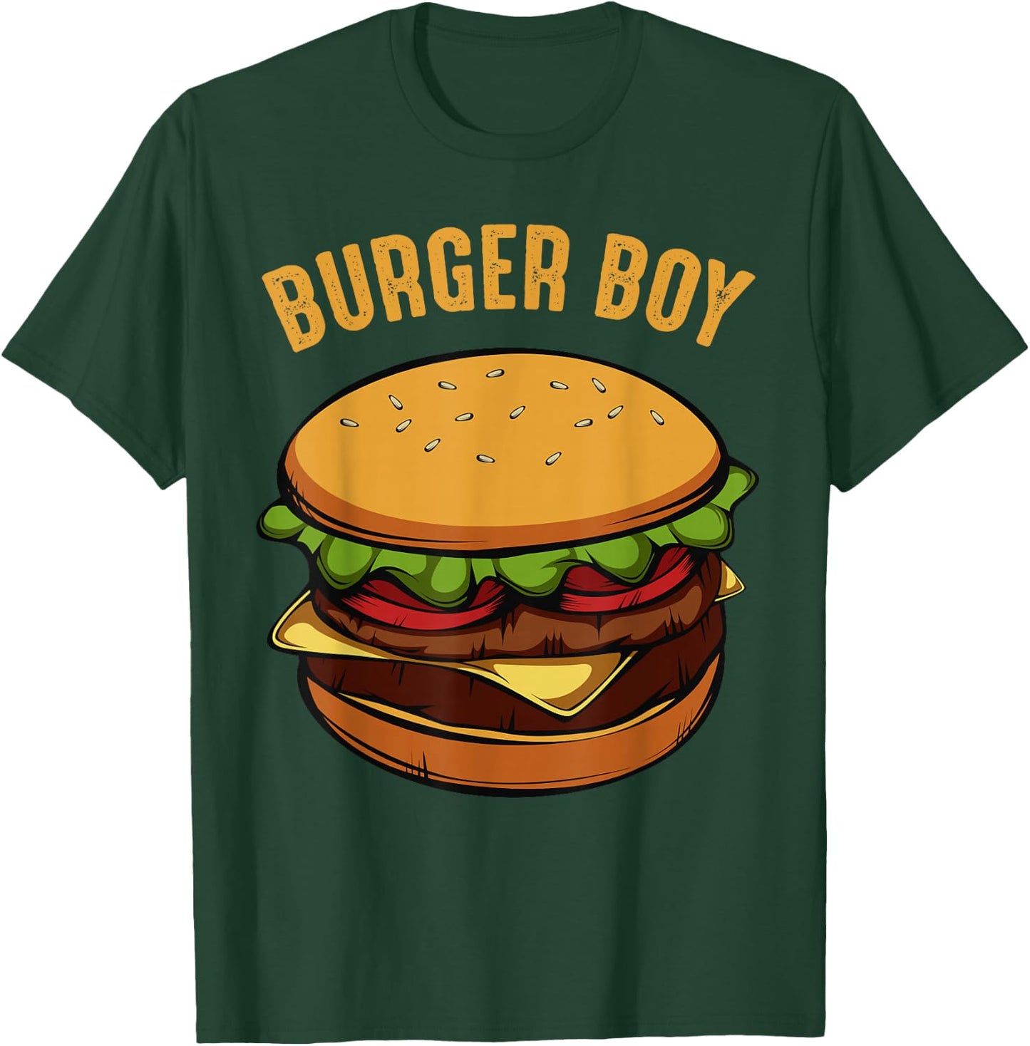 Hamburger Cheeseburger Burger Boy Funny Fast Food Lover T-Shirt - T-Shirt | Forest