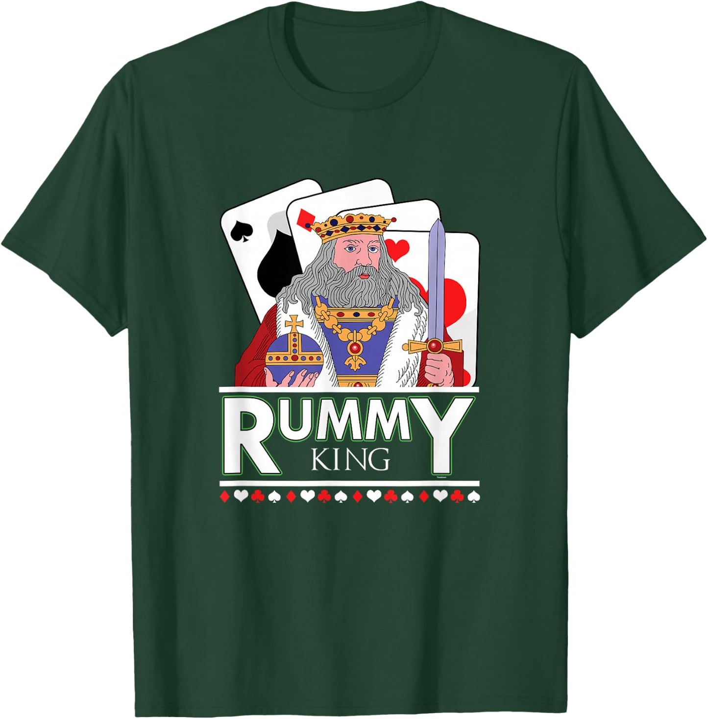 Gin Rummy King Card Game Playing Card Dice Poker Gift T-Shirt - T-Shirt | Forest