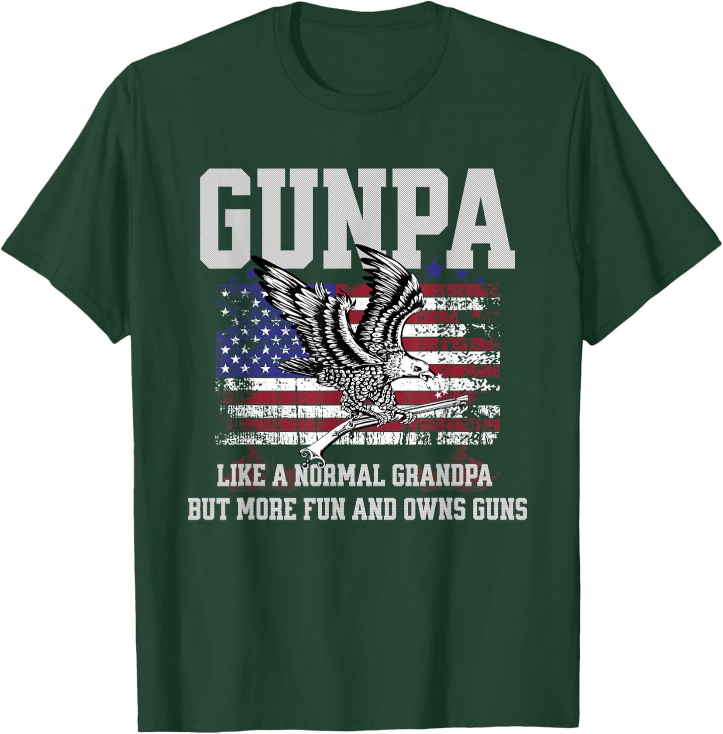 Cool Gunpa Like Normal Grandpa But Own Guns Design T-Shirt - T-Shirt | Forest