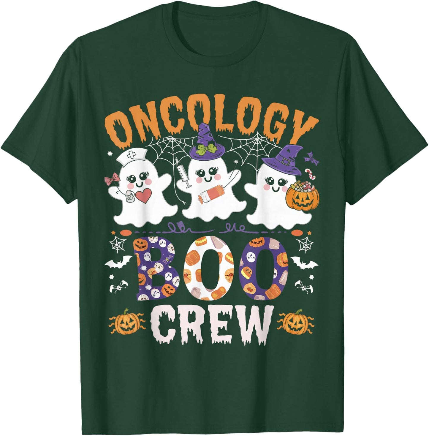 Oncology Boo Crew Funny Ghost Halloween Spooky Costume Nurse T-Shirt - T-Shirt | Forest