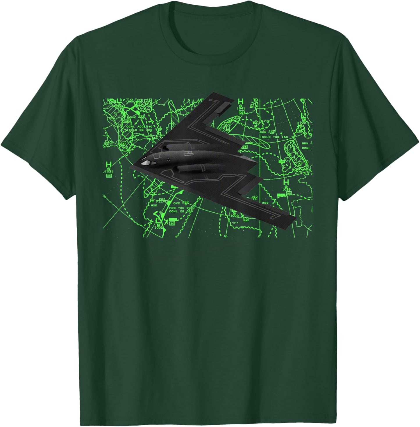 B-2 Stealth Spirit Bomber American Strategic Aircraft AV T-Shirt - T-Shirt | Forest