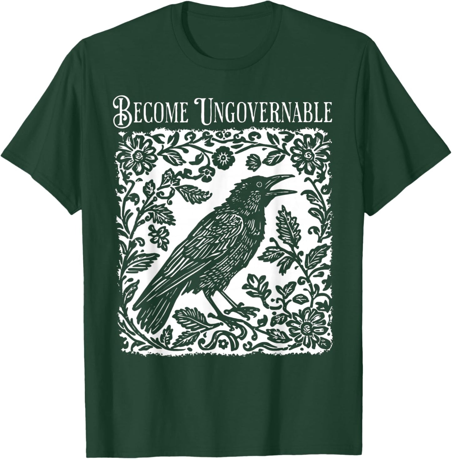 Become Ungovernable Folklore Forest Crow Vintage T-Shirt - T-Shirt | Forest