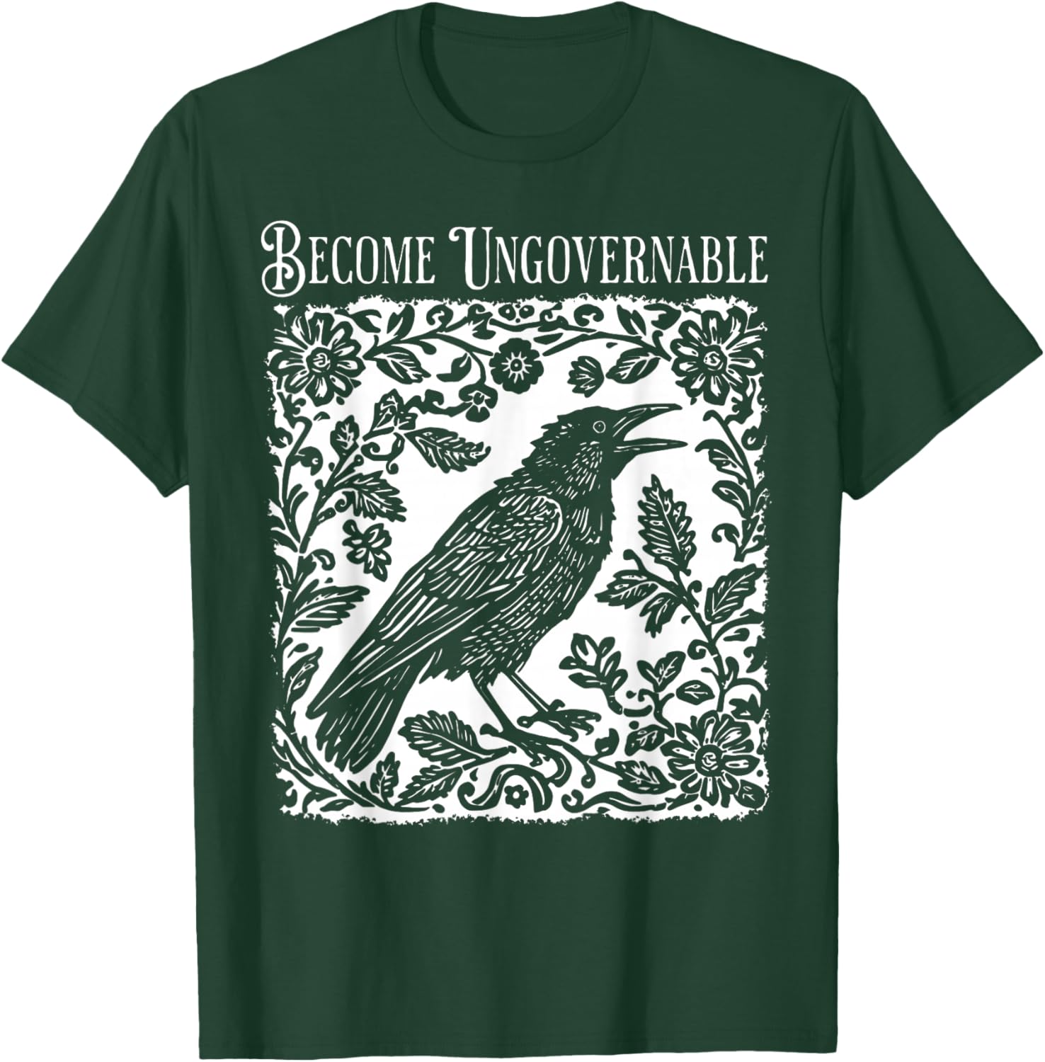 Become Ungovernable Folklore Forest Crow Vintage T-Shirt - T-Shirt | Forest