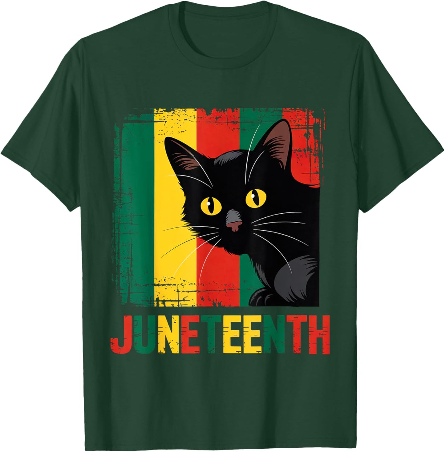 Juneteenth Cat Lovers Celebrating Black Freedom Day 1865 T-Shirt - T-Shirt | Forest