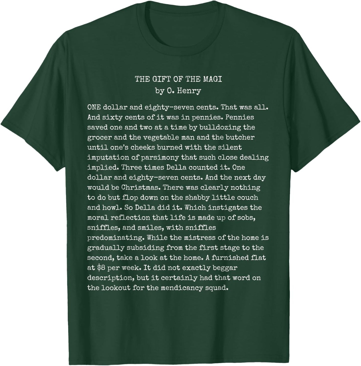 The Gift Of The Magi Christmas Book Reader Literature Gift T-Shirt - T-Shirt | Forest