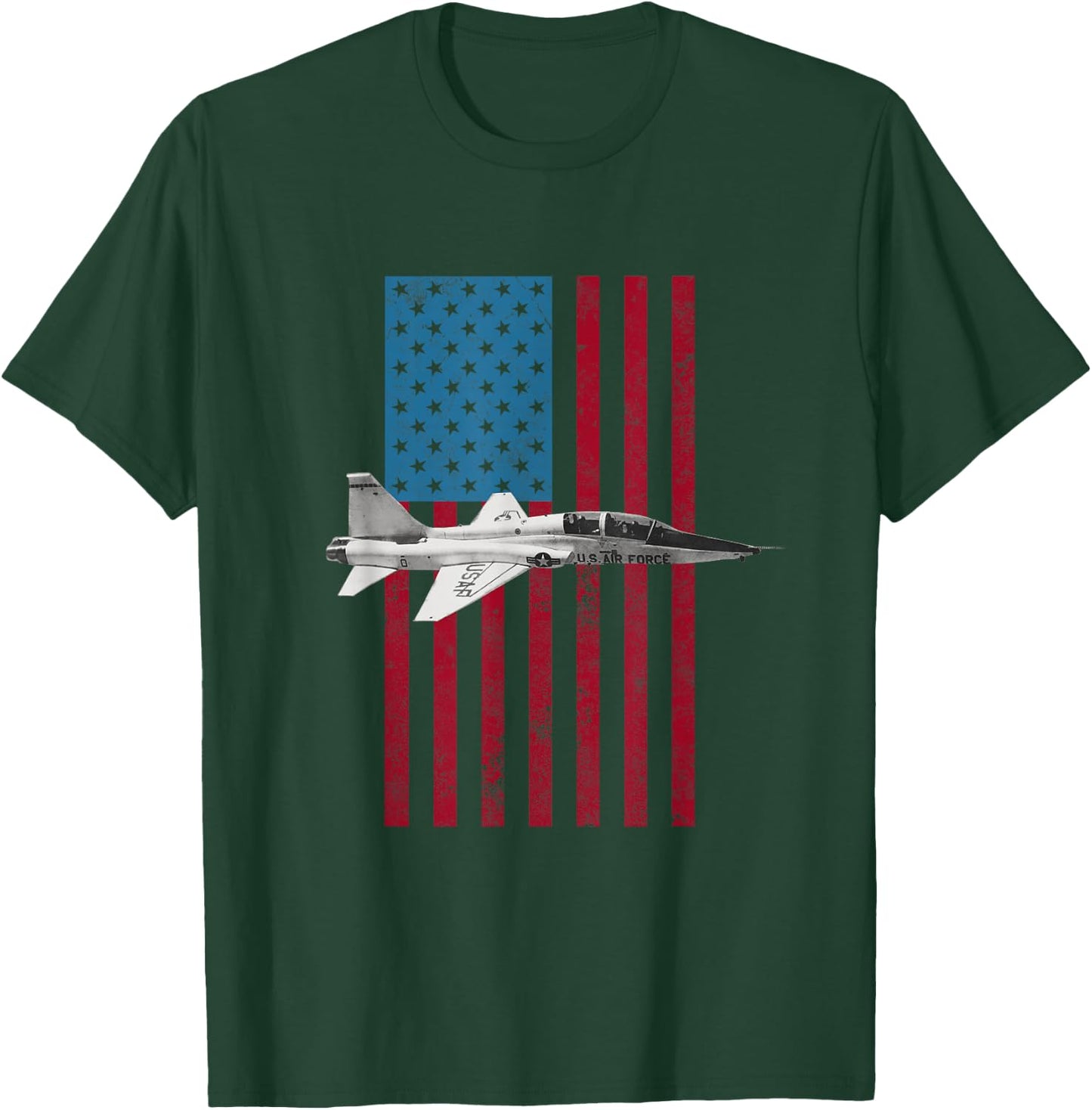 T-38 Talon USA American Flag - Military T-Shirt - T-Shirt | Forest