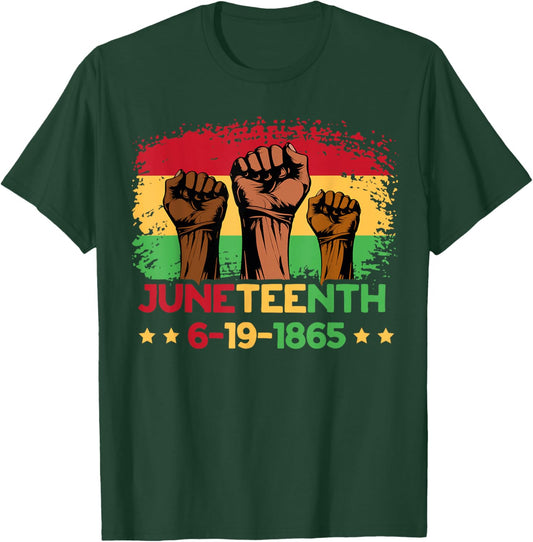 Juneteenth African American Freedom 1865 Black Pride Melanin T-Shirt - T-Shirt | Forest