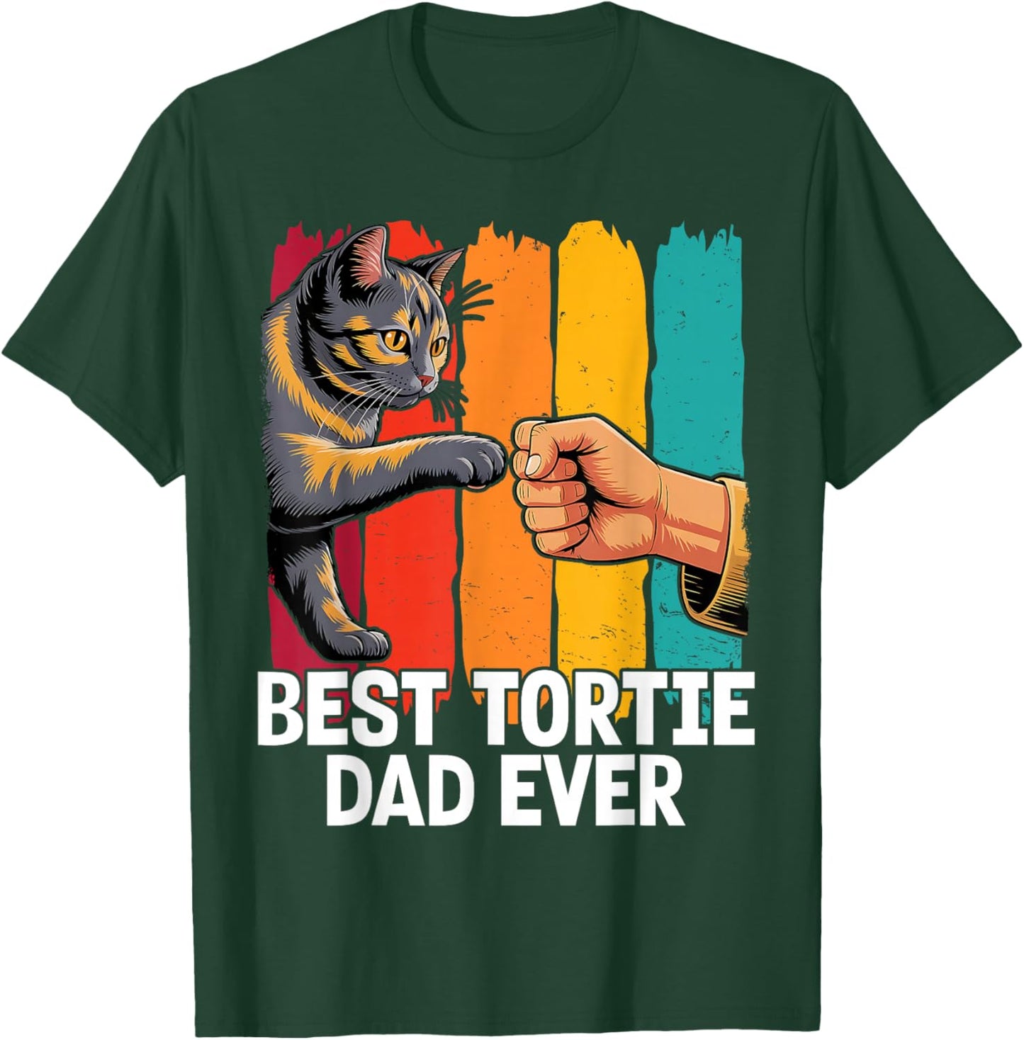 Best Tortie Dad Tortoiseshell Owner Cat Lover T-Shirt - T-Shirt | Forest