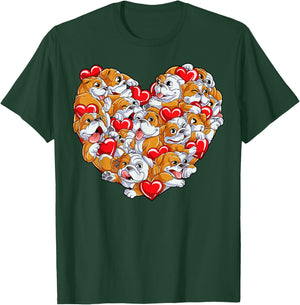 English Bulldog Valentines Day Shirt Heart Dog Lover Boys T-Shirt - T-Shirt | Forest