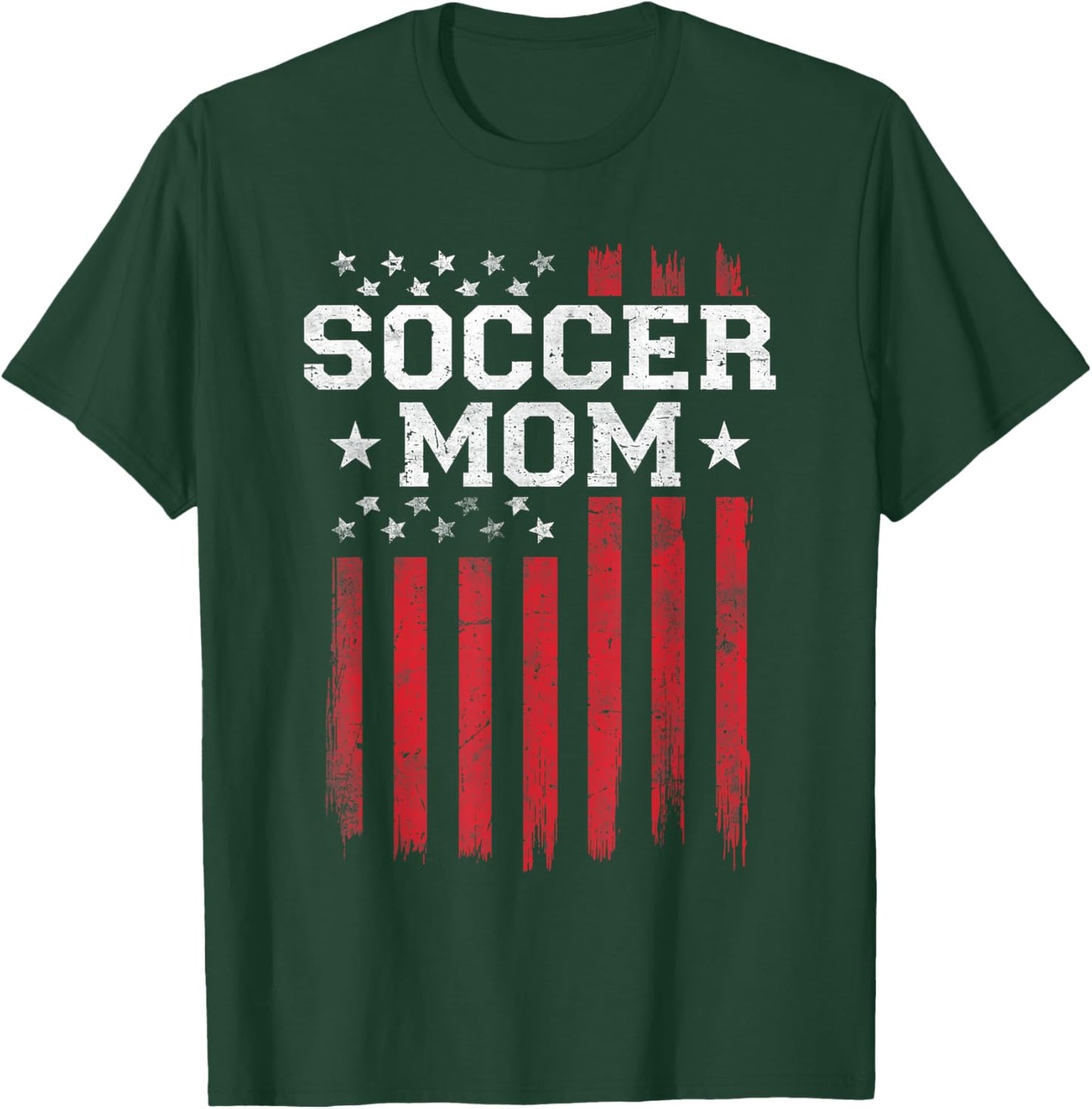 Soccer Mom Proud American Flag USA Patriot Patriotic T-Shirt - T-Shirt | Forest