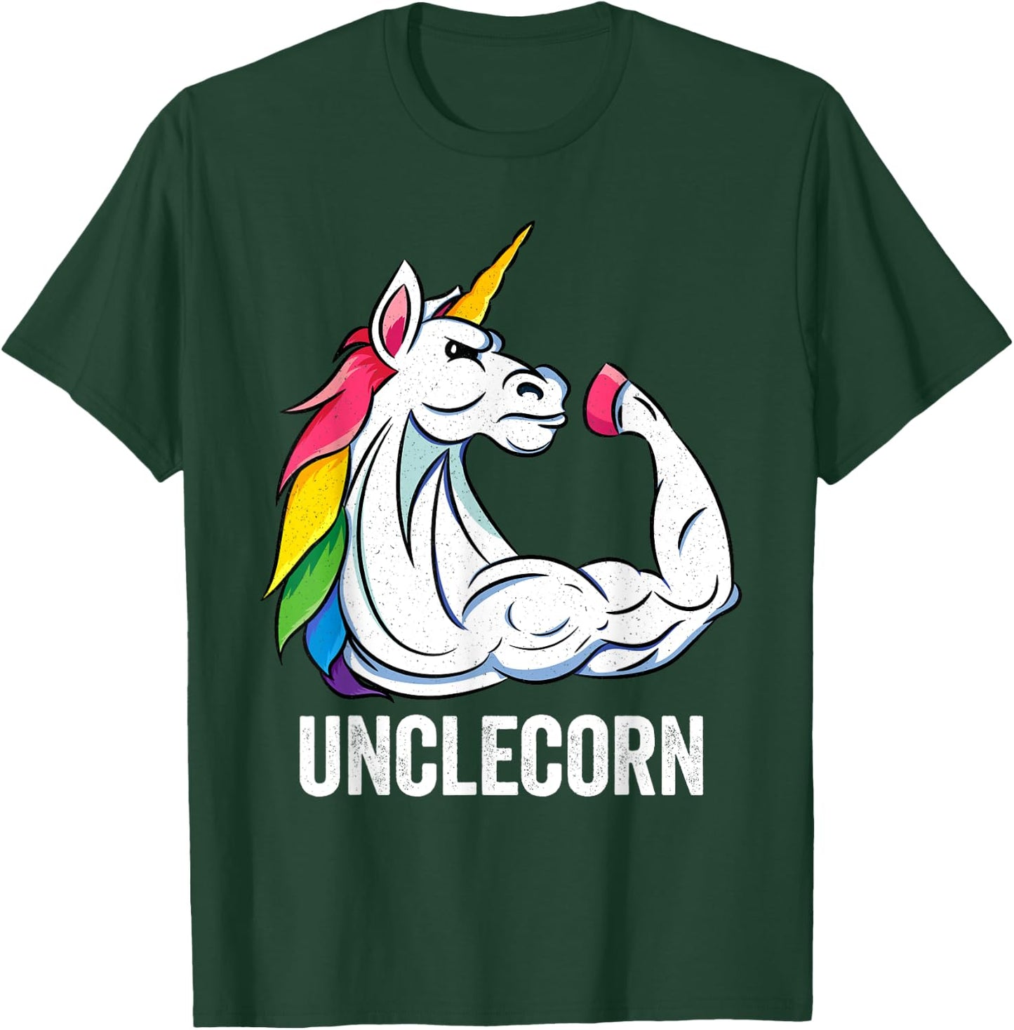 Cute Unicorn Uncle Girl Birthday Party Apparel UncleCorn T-Shirt - T-Shirt | Forest