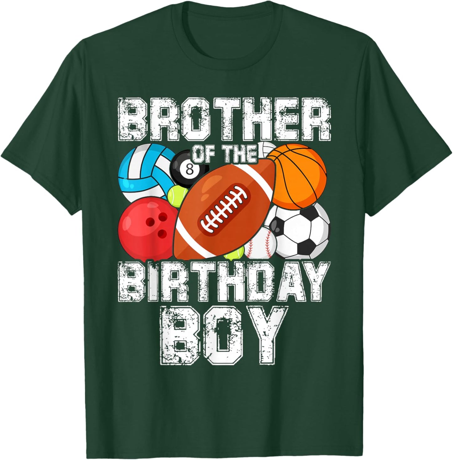 Brother Of The Birthday Boy Sports Matching Family T-Shirt - T-Shirt | Forest