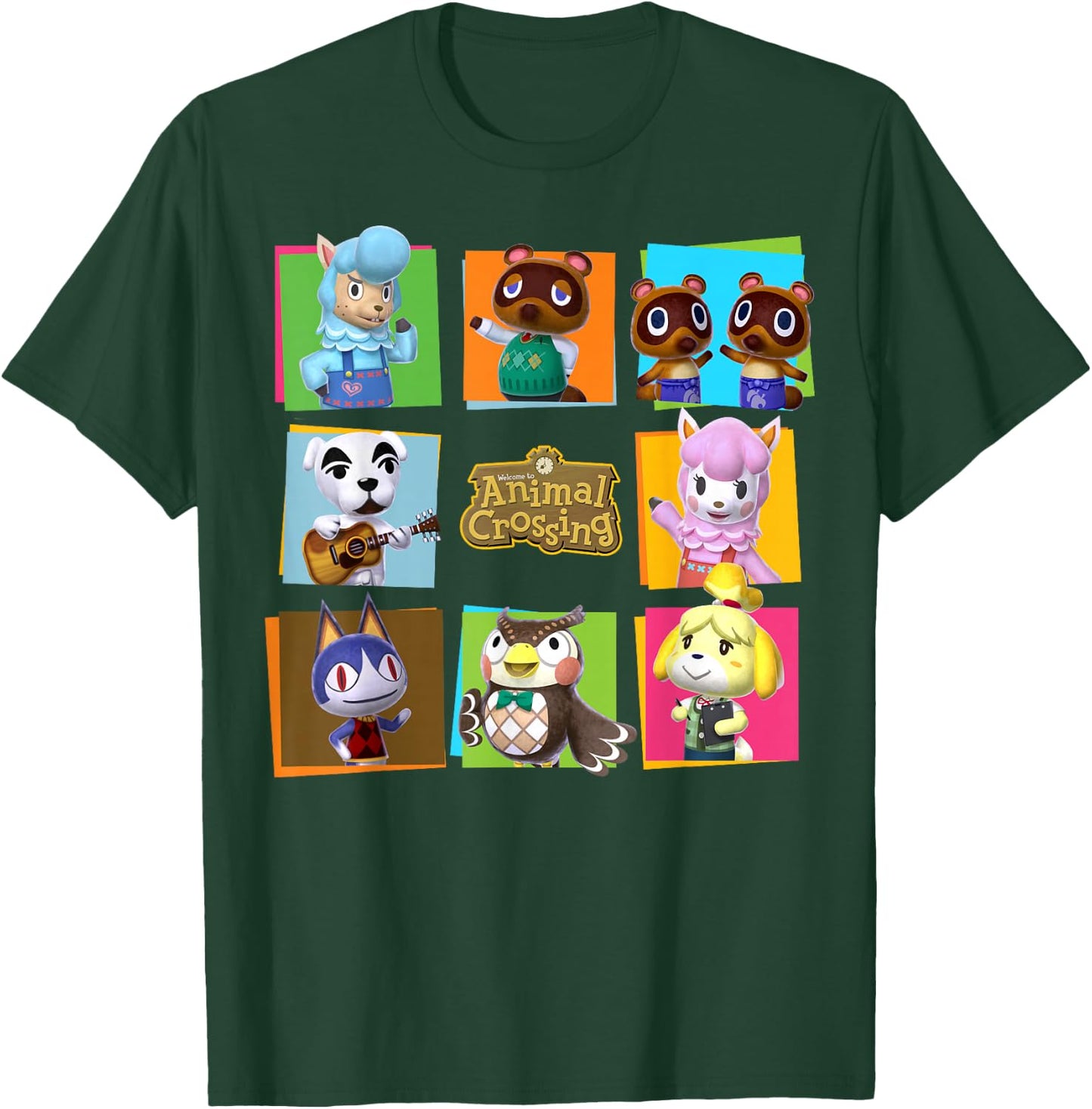 Animal Crossing Group Shot Panels T-Shirt - T-Shirt | Forest